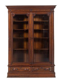 A Victorian Walnut Bookcase