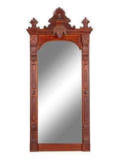 A Victorian Carved Mahogany Mirror