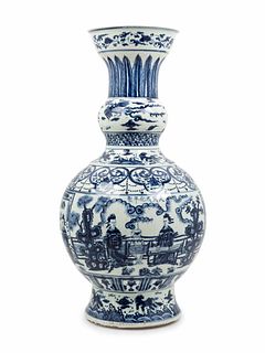 A Blue and White Porcelain Baluster Vase