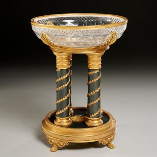 Continental Empire crystal and bronze centerpiece