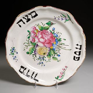 18th Continental faience Passover plate