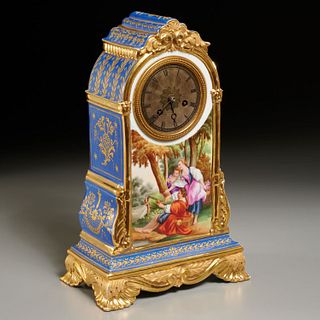 Old Paris decorated porcelain mantel clock