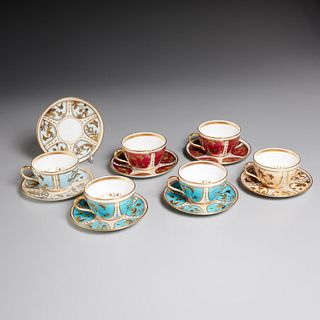 Early Aynsley gilt porcelain cups and saucers