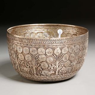 Southeast Asian silver offering bowl