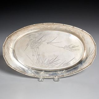 Chinese Export silver tray
