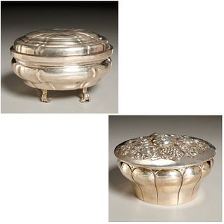 (2) Continental silver boxes