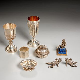 Group (8) assorted silver tabletop items