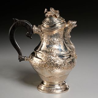 Continental sterling repousse chocolate pot