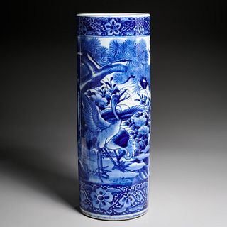 Japanese blue and white umbrella stand