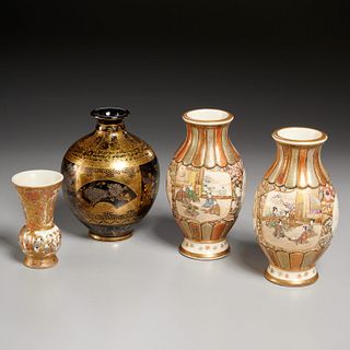 (4) Japanese Satsuma vases