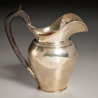 George IV silver pitcher with ebony handle