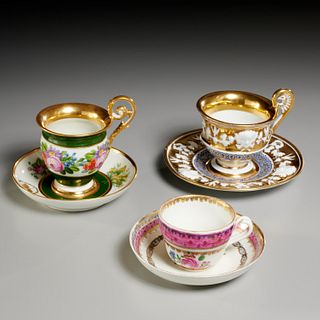 (3) nice Vienna porcelain cups and saucers