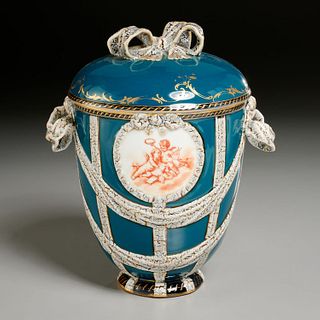 KPM porcelain urn and cover