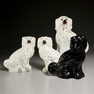 (4) large Staffordshire dogs