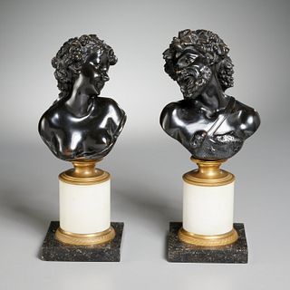 Continental School, busts of Bacchus and Ariadne