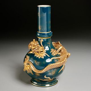 Royal Worcester style dragon vase