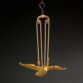 Northern European gilt iron eagle pulley weight