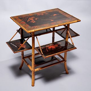 Aesthetic Period bamboo and Japanned serving table
