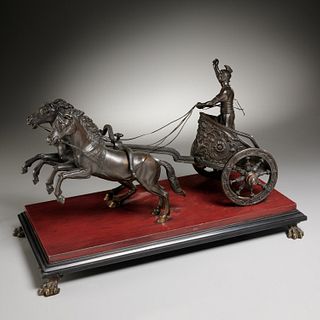 Grand Tour bronze of a Roman chariot
