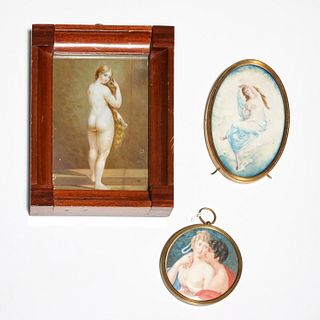 (3) semi-nude portrait miniatures