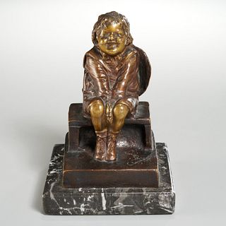 Juan Clara, patinated bronze statue