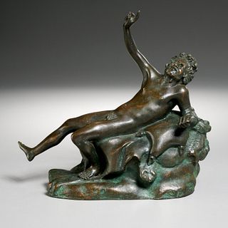 Grand Tour bronze of reclining Bacchus