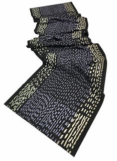 Black and violet scarf with printed dots