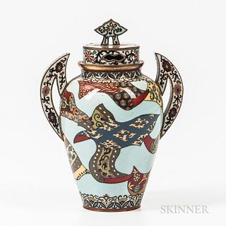 Small Cloisonne Covered Jar