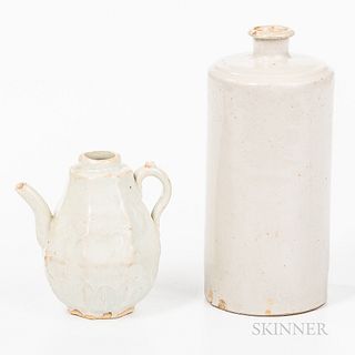 Two White-glazed Items