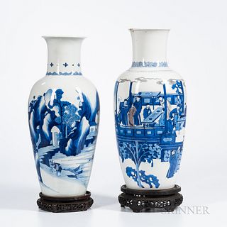 Two Blue and White Vases