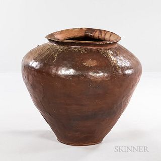 Monumental Woodfired Ash-glazed Jar, Tsubo