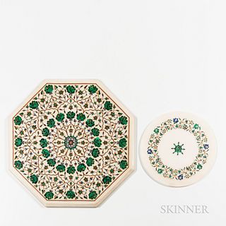 Two Inlaid Marble Trays
