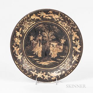 Export Gilt/Lacquered Dish