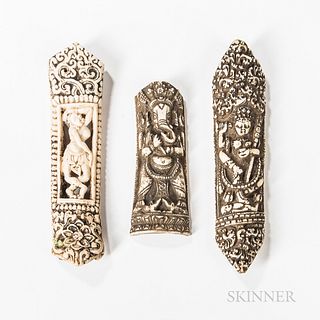 Three Ritual Bone Apron Ornaments