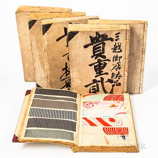 Six Yuzen  -dyed Fabric Sample Swatch Books