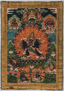 Thangka Depicting Multi-armed Vajrabhairava