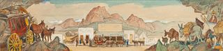 Oscar Berninghaus
(American, 1874-1952)
Mural Sketch for Phoenix Post Office