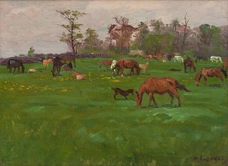 Richard Lorenz
(German/American, 1858-1915)
Horses at Pasture