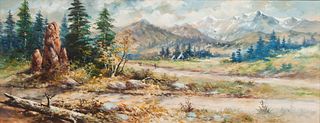 George Beardsley 
(American, 1867-1938)
Pike's Peak with Indian Camp