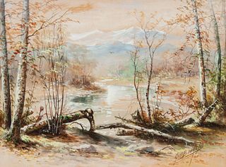 George Beardsley 
(American, 1867-1938)
Pike's Peak from Foundation Creek, Near Colorado Springs