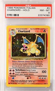 1999 Italian Pokemon Charizard Holo Card PSA 8