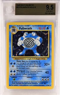 1999 Pokemon Base Unlimited Poliwrath BGS 9.5