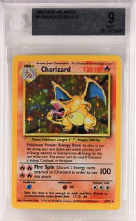 1999 Pokemon Base Unlimited Charizard BGS 9