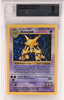 1999 Pokemon Base Shadowless Alakazam BGS 9