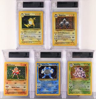 5 Pokemon Base Unl Holo Trading Card Group BGS 9