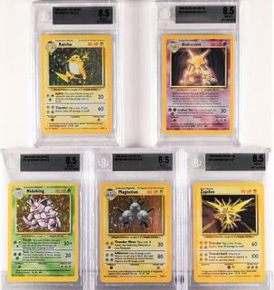 5 Pokemon Base Unl Holographic Card Group BGS 8.5