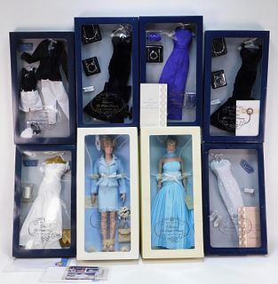 8PC Franklin Mint Princess Diana Dolls and Clothes
