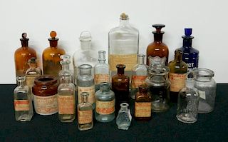 Apothecary and Medicine- 21 bottles and jars