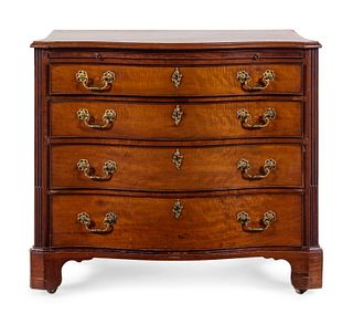 A George III Style Mahogany Serpentine-Front Chest of Drawers