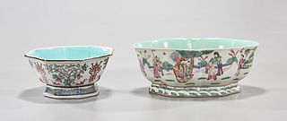 Two Chinese Enameled Porcelain Footed Bowls
